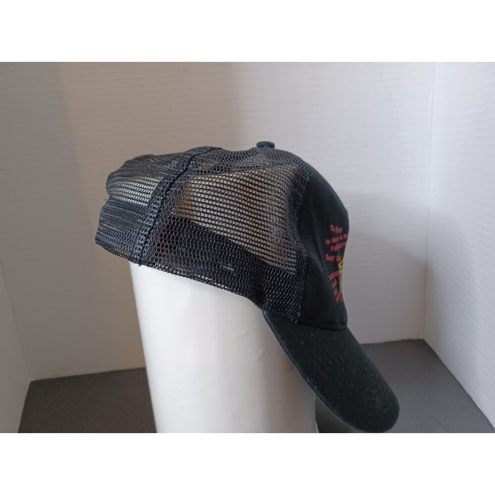 Vintage Fisherman's Excuses Black Hat Trucker Mesh Snapback Rope 90s Cap - Picture 5 of 8